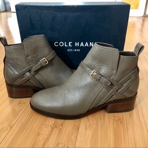 Cole Haan Pearlie Zip Up Ankle Bootie - Grey Olive
